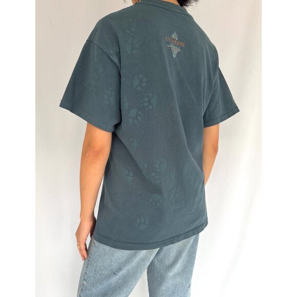 90s vintage animal wolf alaska graphic single stitch short sleeved tee shirt - Picture 4 of 10